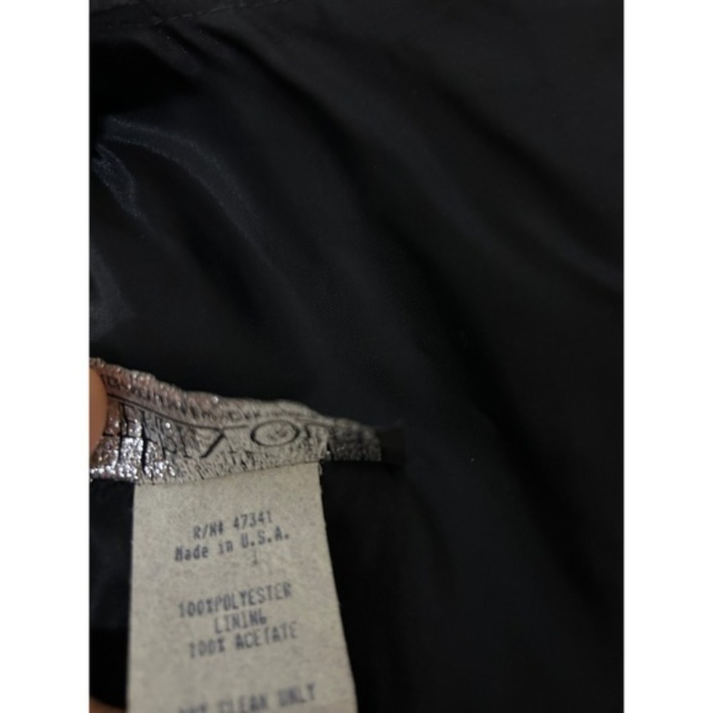 Vintage Dress Small Black Floral Glitter Fit Flare Dress Whimsigoth Goth Rose - Picture 8 of 11